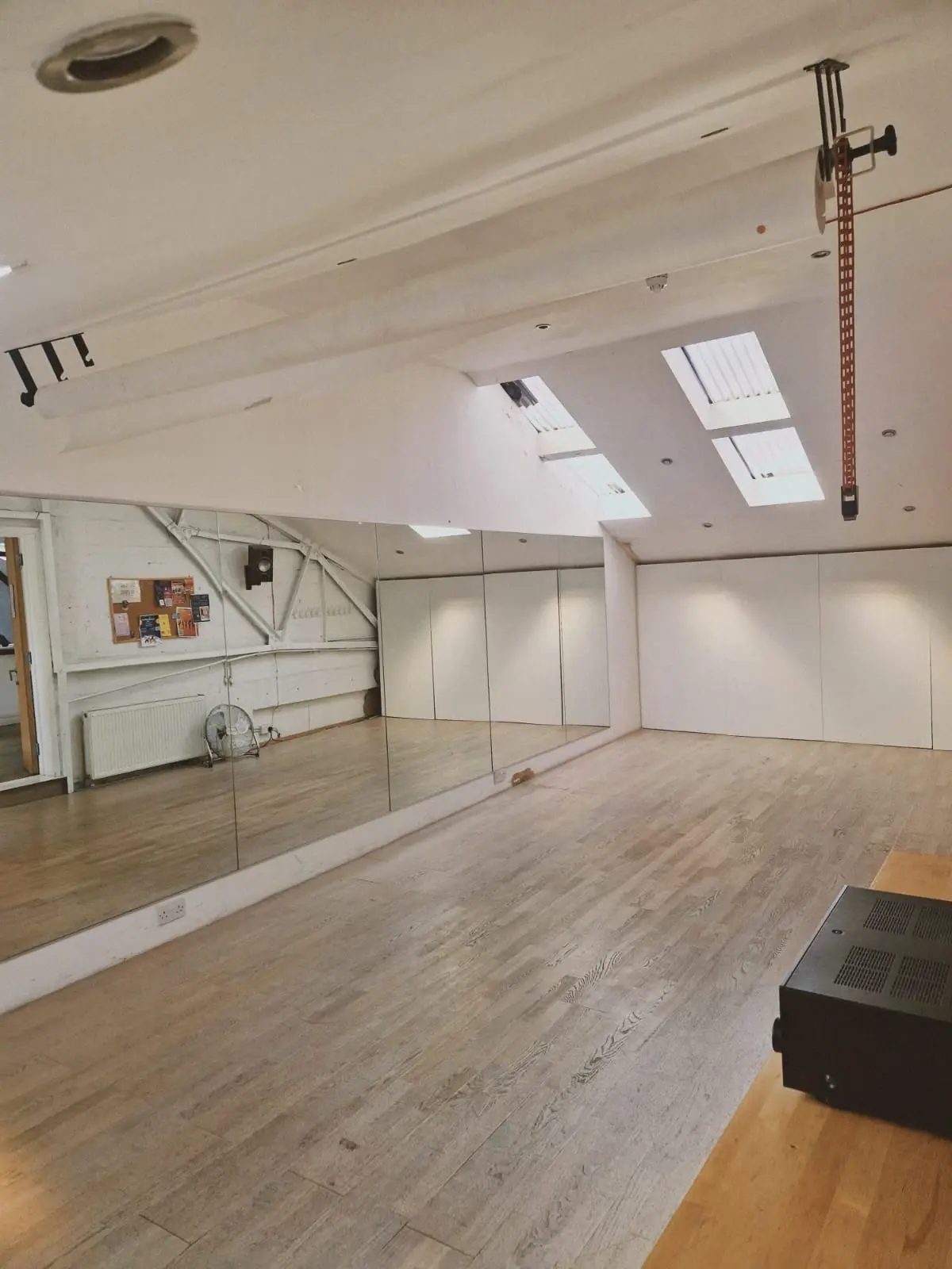 Studio 28 side angle showing the high ceilings